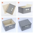 thumbnail image 3 of Unique Bargains Storage Cube, Fabric Bin with Lid and Handle Grey 14*11*7in, 3 of 5