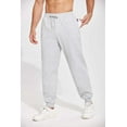 thumbnail image 3 of PINSPARK Men's Fleece Joggers with Zipper Pockets Tapered Sweatpants Cotton Sweat Pants for Mens Heavyweight Lounge Pants, 3 of 6