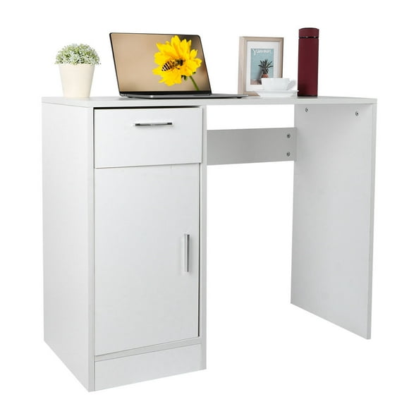 Computer Desk, 1 Drawer 1 Door Compact Computer PC Laptop Desk Table Workstation For