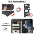 thumbnail image 3 of for Motorola Edge 2022 Case (Not for Edge+) Wallet Flip Cover [RFID Blocking] [3 Card Holders] [Magnetic Closure] [Stand Kickstand] PU Leather Shockproof Case for Moto Edge 2022 - Black, 3 of 7