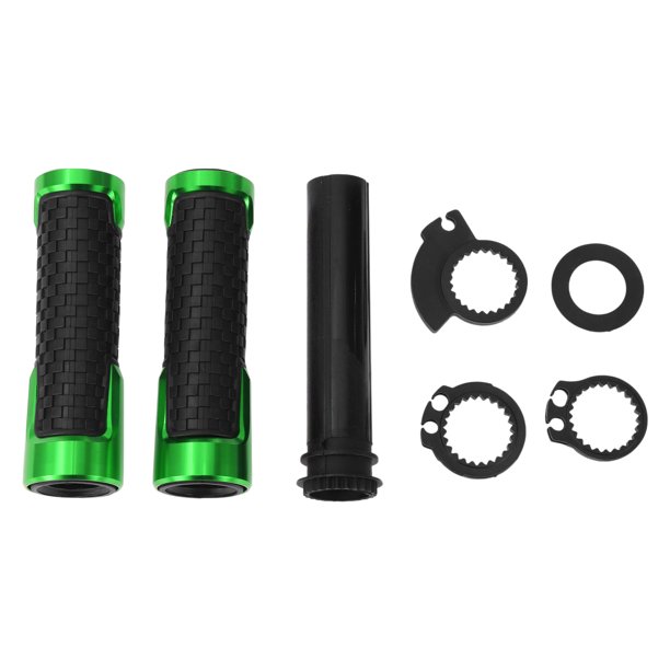 Kit de cubiertas para manillares de motocicleta Unique Bargains 7/8" 22mm 15/16" 24mm, agarres de aleación de aluminio y goma para motocicleta, scooter, bicicleta y ATV, negro y verde, 1 juego
