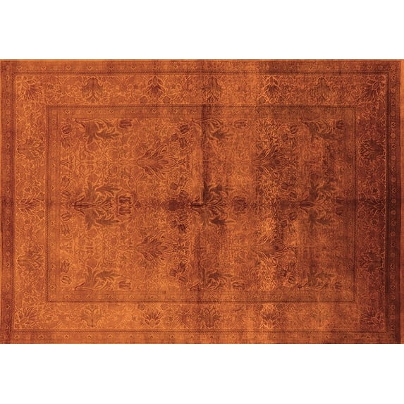 Ahgly Company Indoor Rectangle Oriental Orange Industrial Area Rugs, 6' x 9'