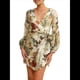 thumbnail image 3 of Vestido Corto Femenino de con Estampado Floral, Larga, Corte A, Cuello Cruzado, Espalda Anudada Verde XL, 3 of 9