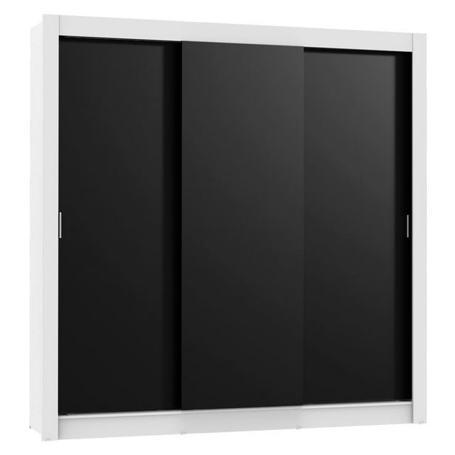 Ropero Closet Madesa Monaco 3 Puertas Blanco/Negro