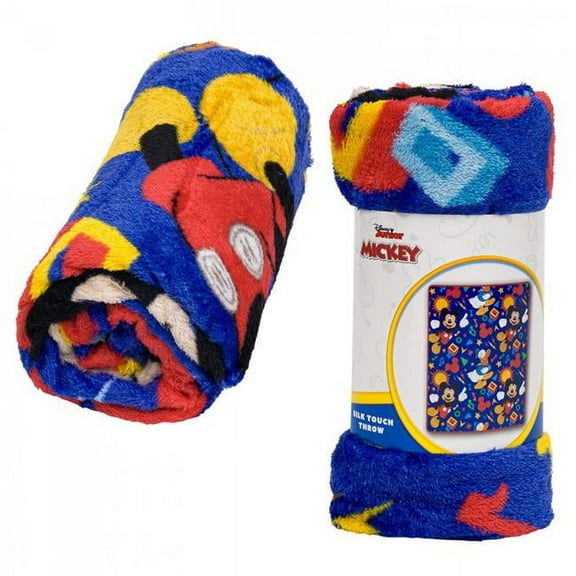 Mickey Mouse 875760 40 x 50 in. Mickey Mouse Fun Shapes Silk Touch Throw Blanket, Blue