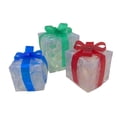 thumbnail image 4 of Cajas de regalo navideñas con iluminación LED y lazo, transparentes, para Navidad. Juego de tres colores 2, 4 of 9