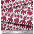 thumbnail image 3 of Soimoi Rayon Fabric Aztec & Tribal Elephant Ethnic Printed Fabric 1 Yard 42 Inch Wide, 3 of 3