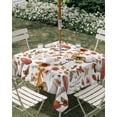 thumbnail image 3 of Square Outdoor Tablecloth with Umbrella Hole Red Mushrooms Outside Table Cloth Waterproof Patio Table Cover Elegant Pastoral Botanical Watercolor Zipper Tablecloths for Picnic Camping 60x60 Inch, 3 of 8