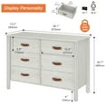 thumbnail image 2 of Wampat 6 Drawer Dresser for Bedroom, Modern Chest of Drawers for Living Room, Off White, 2 of 5