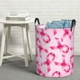 thumbnail image 5 of Picia Breast Cancer Ribbons Awareness Large Laundry Basket, Waterproof, Freestanding Laundry Hamper, Collapsible Tall Clothes Hamper with Extended Handles-Small, 5 of 8
