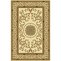 Vitaly Wharton Area Rug 1419 Ivory Scrolls Vines 2' 2" x 8' Rectangle