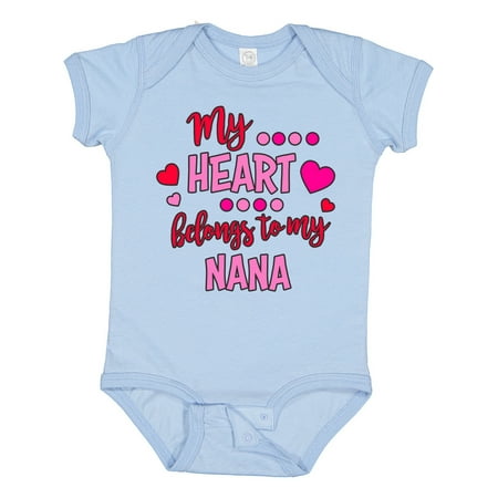 

Inktastic My Heart Belongs to My Nana Gift Baby Boy or Baby Girl Bodysuit