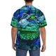 thumbnail image 3 of Balery Colorful Stained Glass Crocodile Camisa Casual de Manga Corta con Botones para Hombre, Texturizada, Estilo Cubano, para Playa, Verano-3X-Large, 3 of 5