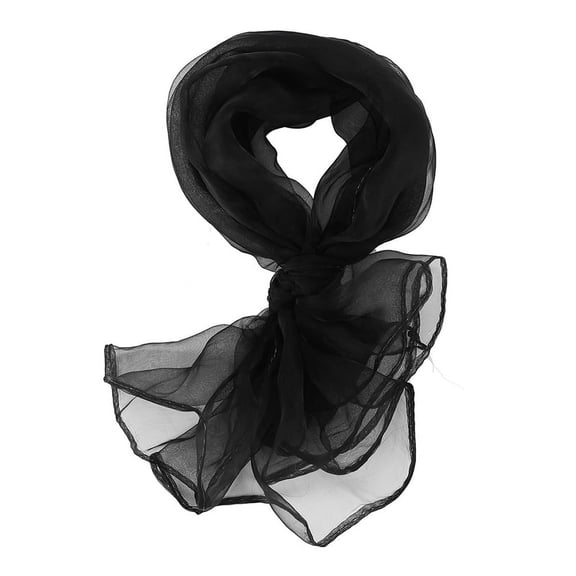 Lovely Plain Square Chiffon neck Scarf Head Scarves 70 cm x 70cm (Black)