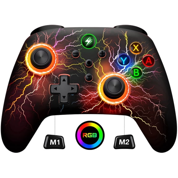 ESYWEN Wireless Switch Controller for Nintendo Switch 2/Lite/OLED, Compatible with PC, with RGB, Programmable, Wakeup, Turbo, Vibration