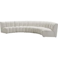 thumbnail image 3 of Meridian Furniture Infinity Cream Velvet 5pc. Modular Sectional, 3 of 4