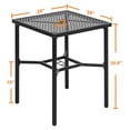 thumbnail image 3 of Patio Bar Table with Umbrella Hole, Steel Metal Frame Bar Height Bistro Table, Outdoor Bar Table for Garden, Backyard, Patio and Poolside, Black, 3 of 9