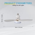 Surnie Socket Fan Light with Remote, 20.5” Screw Ceiling Fans with Lights, E26 Base Small Ceiling Fan, Dimmable Socket Fan Ceiling Fan with Light for Garage Bathroom Bedroom Kitchen, White Flat Lamp