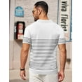 thumbnail image 4 of COOFANDY Mens Polo Shirts Striped Knitting Golf Shirts Lightweight Short Sleeves Shirts, 4 of 6