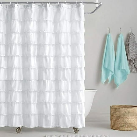 Ruffle shower curtain discount