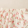 thumbnail image 5 of mgoYE Baby Girl Clothes 12-18 Months Sets Toddler Summer Outfits Baby Girl Floral Shorts Set Smocked Sleeveless Crop Top and Shorts Infant Holiday Outfits(Beige,18-24 Months), 5 of 6