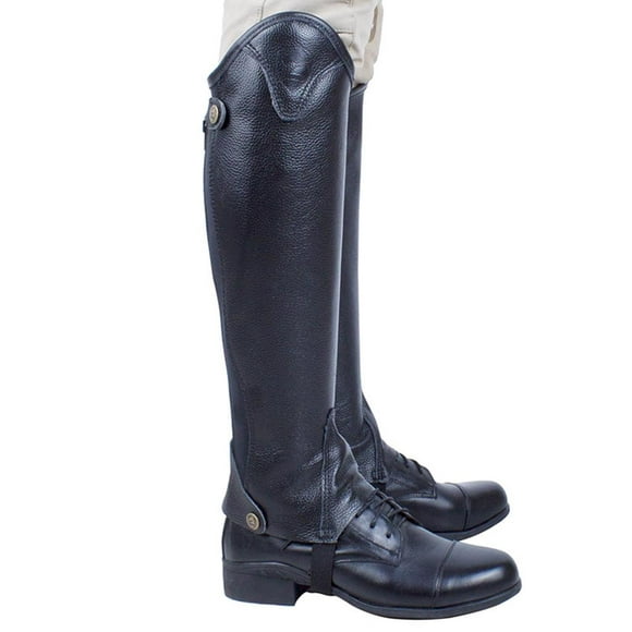 Leather riding boots half chaps leg protection