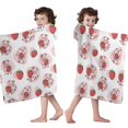 thumbnail image 4 of White Cow Strawberry Pattern Hooded Bath Towel，50"x30" for Ages 3 To 12 Kids, Quick Dry Lightweight Soft Microfiber Hood Beach Towel Cover Up for Kids, 4 of 7