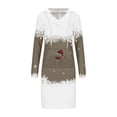 thumbnail image 4 of Pisexur Robes de Noël pour Femmes Mode Noël Lunettes de Vin Rouges Flocon de Neige Imprimé Robes de Vacances Décontractées Manches Longues Col en V Robe Sweat à Capuche Longueur Genou Robe de Soirée avec Poches, 4 of 6