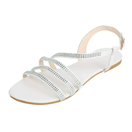 

Women s Summer Rhinestone Buckle Strap Beach Open Toe Breathable Sandals Shoes