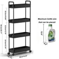 thumbnail image 2 of Slim Rolling Storage Cart with Wheels 4 Tier Narrow Shelf Unit for Bathroom Kitchen Office, 2 of 7
