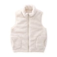 thumbnail image 2 of Little Girls Boys Fleece Winter Sweater Vest Jacket Clearance Sale Toddler Kids Baby Boys Girls Fashion Cute Solid Color Windproof Pocket Zipper Keep Warm Vest Coat 5-6 Years, 2 of 4