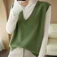 thumbnail image 4 of FAIWAD Women's Sleeveless V Neck Sweater Vest Solid Color Loose Pullover Knitwear Tank Tops, 4 of 5