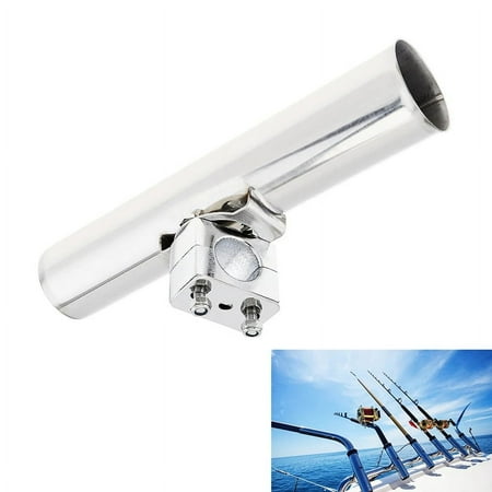 Symkmb Fishing Support Rod Stand Bracket Fishing Tackle Tool Adjustable Direction Rod Holder for Boat /Canoe and Kayak Handrail Stainless steel Silver