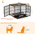 thumbnail image 5 of Bingopaw Triple Door Wooden Dog Crate Indoor, Black, Large, Removable Tray, 36.02"L x 25"W x 29.33"H, 5 of 11