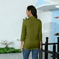 thumbnail image 5 of Lumtrix Mock Turtleneck Tops for Women Fall Plain 3/4 Sleeve T Shirt Relaxed Fit High Neck Blouses Dressy Casual Undershirt Mint Green M, 5 of 7