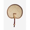 thumbnail image 1 of Abanico tejido a mano, abanico de paja de trigo de verano, abanico grande de hojas de espadaña, abanico antiguo de verano con manivela, repelente de mosquitos para bebés, abanico envolvente de colores, 1 of 5