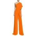 thumbnail image 3 of Fsqjgq Womens Jumpsuit Rompers Summer Casual Jumpsuit Solid Color Jumpsuit Straight Pants Simple and Exquisite Design Orange S, 3 of 3
