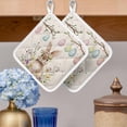 thumbnail image 2 of Bunny Easter Pot Holders for Kitchen Heatproof Potholder, 5 Pack Colorful Eggs Spring Floral Rustic Hot Pads Multipurpose Oven Pads Cloth Potholders Trivet for Cooking Baking, 2 of 8