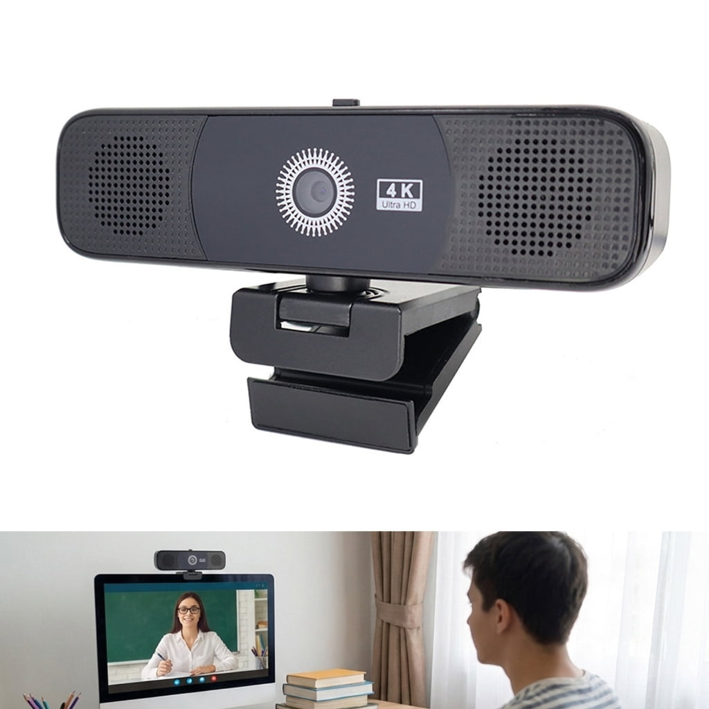 4K Webcam Computer Camera With Integrated Loudspeaker And Double Noise Reduction Mics Perfect For Remote Work