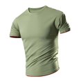 thumbnail image 3 of Birdeem Mens Solid Color Personality Design Color Pocket Sports Fitness T-Shirt Short Sleeve Round-Neck Blouses Shirts, 3 of 8
