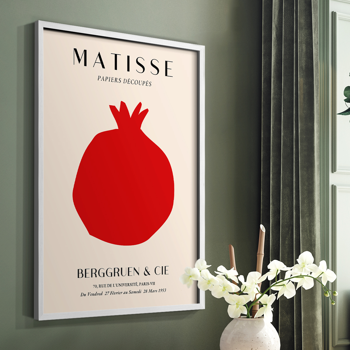 Matisse CLXII Framed Print in White Solid Wood 22 x 28 Framed Print