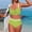 Green, variant on High Waisted Bikini Sets Sporty Two Piece Swimsuits Cross Back Color Block Cheeky High Cut Bathing Suits
