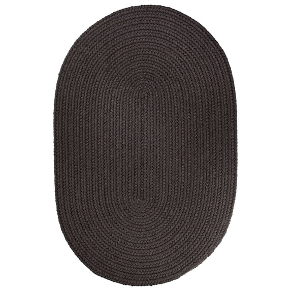 Indoor/Outdoor Solid Brown Area Rug, Braided Textured Design, 4Ft. X 4Ft. Round Reversible Carpet