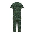 thumbnail image 4 of Mgmyaa Womens Pajamas Set Short Sleeve V-Neck Top Cropped Pants Casual Sleepwear with Pockets Home Clothes Comfortable 2 Piece Nightwear, 4 of 5