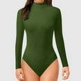 thumbnail image 6 of Women Fashion Turtle Neck Long Sleeve Solid Tops Bodysuit Jumpsuit, One-Piece Stretch Fit for Casual & Everyday Wear, 6 of 6