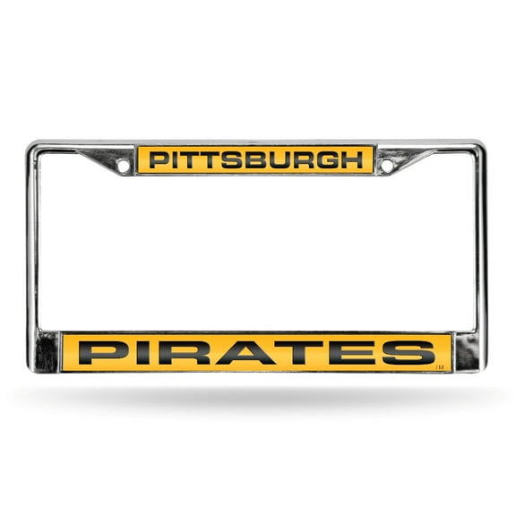 Pittsburgh Baseball Pirates Chrome Metal Laser Cut License Plate Frame