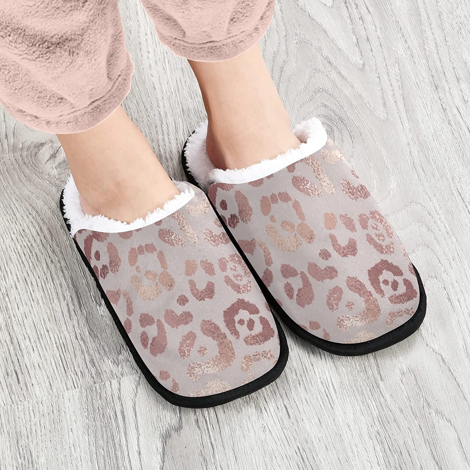 Rose Gold Leopard Spa Slippers House 