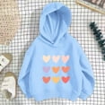 thumbnail image 2 of WAYUTE Sweatshirts for Girls Multicolor Heart Graphic Hoodies Long Sleeve Hooded Sweatshirt for Kids Child Fashion Versatile Casual Streetwear,Blue,Size 9-10 Y, 2 of 4