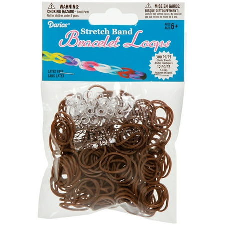 Darice Accessory Loops - Darice Stretch Band Bracelet Loops and S Clips Brown