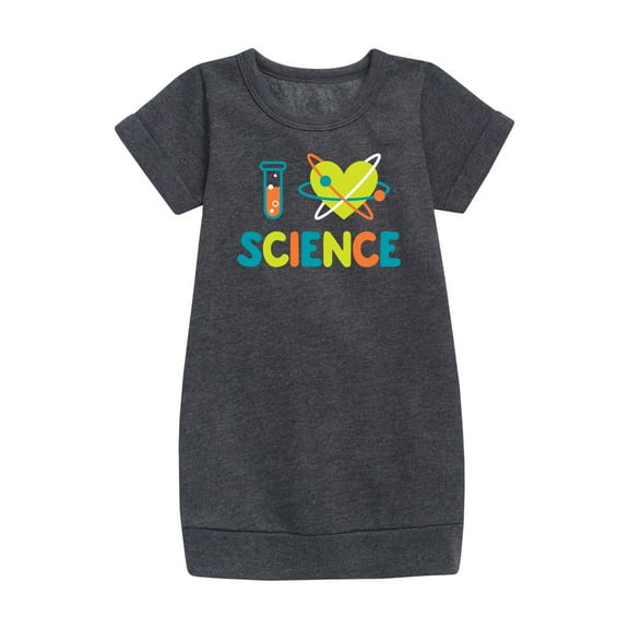 Instant Message - I Love Science - Toddler & Youth Girls Fleece Dress